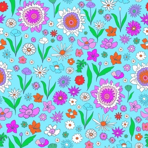 Blue Spring Flowers Print