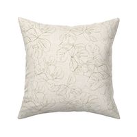 Large Sketched Peony Florals (Mustard Textured Beige) (10.5"/12")