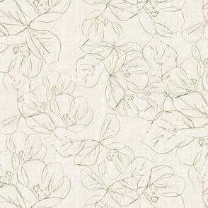 Small Sketched Peony Florals (Mustard Textured Beige)(5.25"/6")