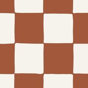 XXL Checkerboard with organic edges in Pennywise Rust Red