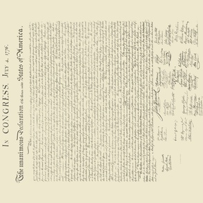 36x42"  sideways one-yard-sized panel of the Declaration of Independence