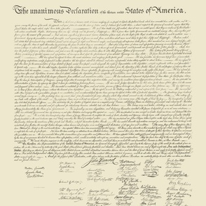 42x72"  two-yard-sized panel of the Declaration of Independence