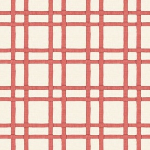 Dd-Rattan - Medium - Red - Linen Texture Effect