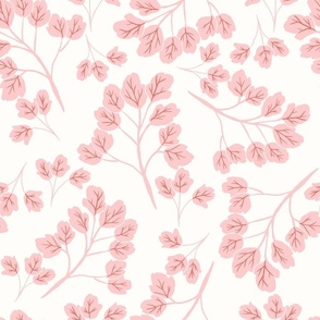 Botanical Foliage / boho Leaf Blender in pink and white