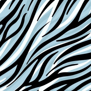 Zebra Animal Print sky blue with texture