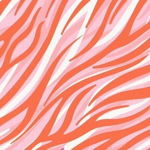 Zebra Animal Print Orange Pink