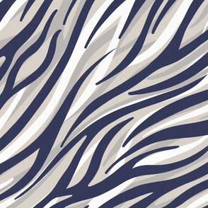 Zebra Animal Print Navy Blue