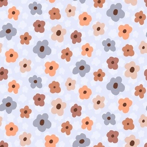sunny flowers taupe-orange-brown small
