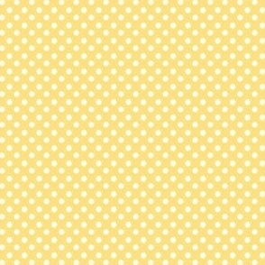 Yellow with ivory polka dots