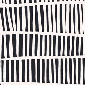 [LARGE] White Gold and Black Abstract Collage Stripes 