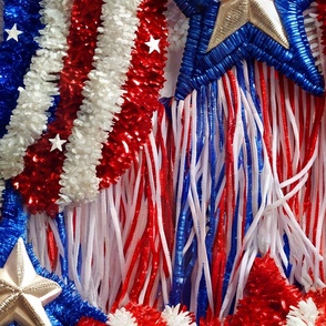 Red White and Blue Fringed Tinsel