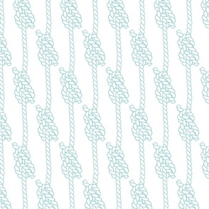 Modern Mariner's Nautical Knots // Knotted Sailor's tow // Turquoise Blue on White