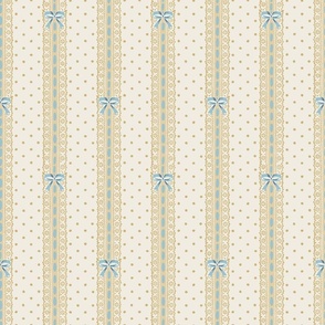 ribbon and lace stripes - yellow and blue - small scale
