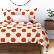 Large polka dots red on cream