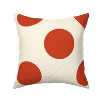 Large polka dots red on cream