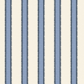 Nantucket Stripe - Blue - Linen Texture Effect