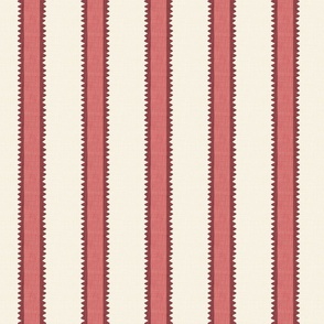 Nantucket Stripe - Red - Linen Texture Effect