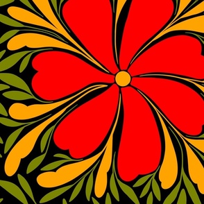 Red and Gold Botanical | Moody Floral 
