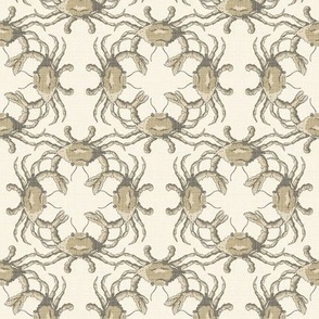 CrabCircle - Medium - Tan - Linen Textured Effect