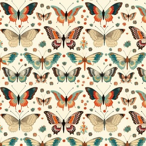 Vintage Butterflies - Medium Print