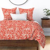 Boho flower garden in coral red - Large scale
