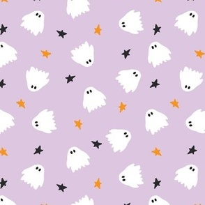 6x6 Cute Halloween ghosts on purple
