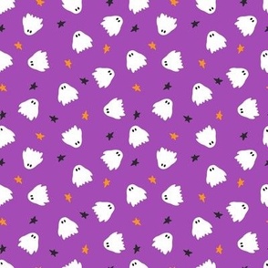 4x4 Cute Halloween ghosts on dark purple