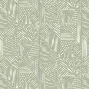 Modern Linear Geometric in Soft Green - Medium Scale