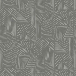 Modern Linear Geometric in Tonal Grey on Grey - Small Scale