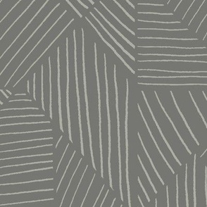 Modern Linear Geometric in Tonal Grey on Grey - Large Scale