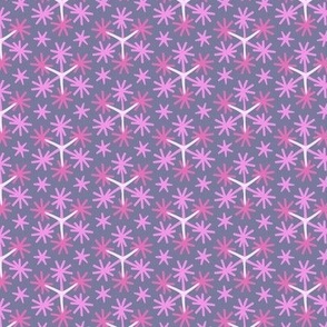 C017 - small scale geometric modern Christmas floral snowflake for baby apparel, pillows, table napkins and runners in non traditional colors