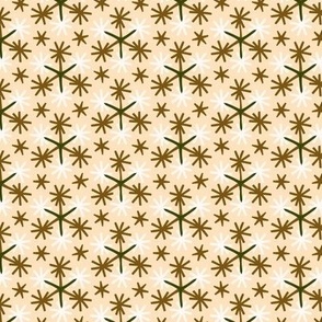 C017 - small scale geometric modern Christmas floral snowflake for baby apparel, pillows, table napkins and runners in non traditional colors