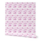 Deep Blue Ocean  monochrome - Shell Fish SMALL Scale PINK Textured