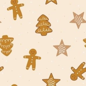 Small / Gingerbread Man Christmas Cookies Light Brown