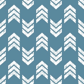 Blue Modern Chic: Textured Chevron Arrows Pattern, Jumbo