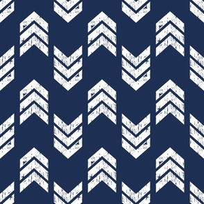 Navy Modern Chic: Textured Chevron Arrows Pattern, Jumbo