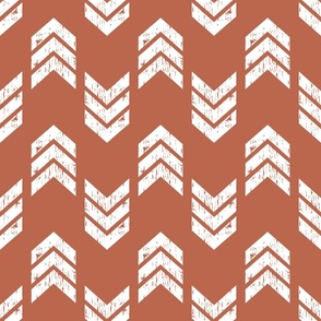 Terracotta Modern Chic: Textured Chevron Arrows Pattern, Jumbo