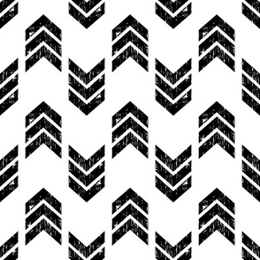 Black On White Modern Chic: Textured Chevron Arrows Pattern, Jumbo