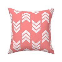 Coral Modern Chic: Textured Chevron Arrows Pattern, Jumbo