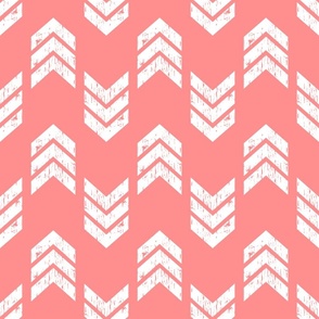 Coral Modern Chic: Textured Chevron Arrows Pattern, Jumbo