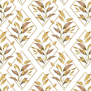 Geometric pattern with golden leaves 21 A
