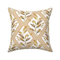 Geometric pattern with golden leaves 21 B