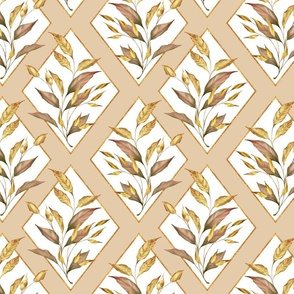 Geometric pattern with golden leaves 21 B