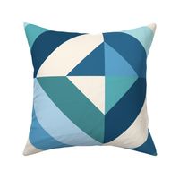 Colorful Geometric Diamonds - Blue Green - Large