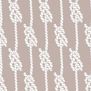 Modern Mariner's Nautical Knots // Knotted Sailor's tow // White on Beige Brown Scandi Faux-Knit