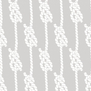 Modern Mariner's Nautical Knots // Knotted Sailor's tow // White on Textured Greige Gray Beige Faux-Knit