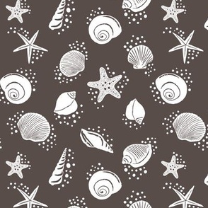  Small Scale Sea Shells Shells and Dots in Dark Grey