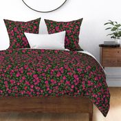 Bougainvillea garden - black  , pink and green         // Big scale