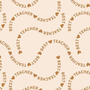 Best teacher ever appreciation - Sweet note for your favorite teacher school kids design caramel on vanilla cream 