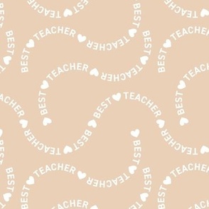 Best teacher ever appreciation - Sweet note for your favorite teacher school kids design white on warm sand 